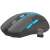 Fury STALKER wireless gaming mouse, black with blue accents, side view with USB receiver