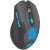 Fury STALKER wireless gaming mouse, black with blue accents, side view