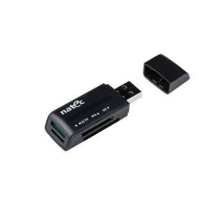 Čítačka kariet Natec ANT 3, čierna, USB 2.0, podporuje pamäťové karty SD, SDHC, M2, microSD, MMC, MS, RS-MMC, T-Flash - Natec