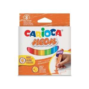 Carioca Neon Maxi Wachsmalstifte, 8er Pack, super fluoreszierende Farben, leicht zu reinigen - Crayons