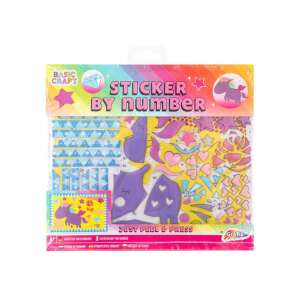 Basic Craft Autocolant după număr - Unicorn. Activitate cu autocolante de lipit în locurile potrivite. - Grafix