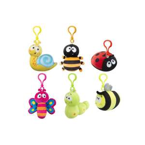 Set of 6 Zümis plush keychains, featuring a snail, spider, ladybug, butterfly, bee, and caterpillar - Keychain
