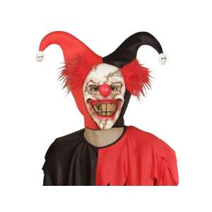 Őrült bohóc maszk piros hajjal 77894198 - Widmann