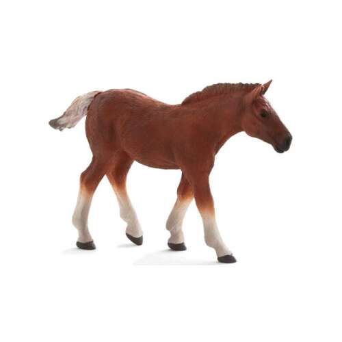 Mojo Suffolk Punch csikó figura, barna ló figurka, farmi állat játék - Mojo
