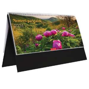Kalendart 2024 Nemzeti parkjaink asztali naptár, fekete, álló, rózsaszín virágokkal - TOPTIMER