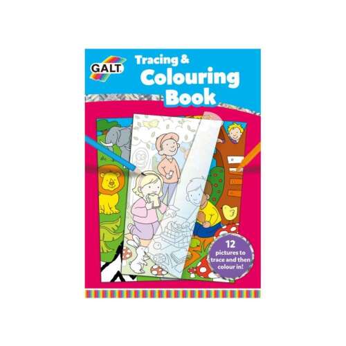 Galt Tracing & Colouring Book, a children's activity book with 12 pictures to trace and color