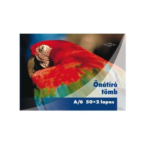 PD A6 2x50 lapos franciakockás önátírótömb papagáj mintás borítóval