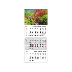 Kalendart 2024 Dreiblock-Wandkalender - Gartenmuster - 315x746mm 77900387 - TOPTIMER