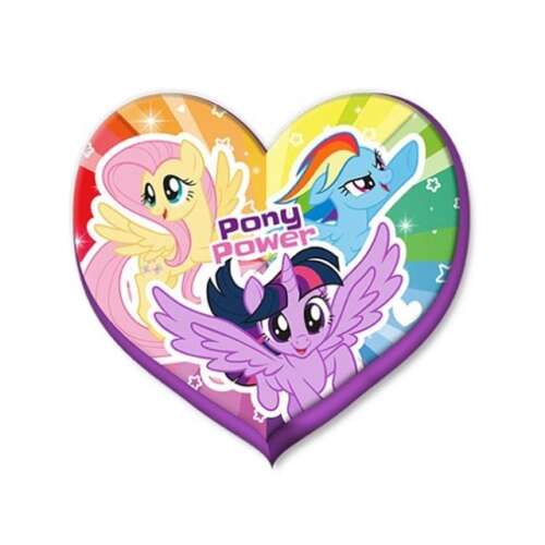 Én kicsi pónim szív alakú plüss párna, rajta Twilight Sparkle, Pinkie Pie és Rainbow Dash - Dekoráció