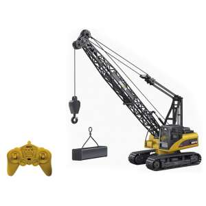 Huina 1:14 scale RC crane with remote control, die-cast metal and ABS plastic construction, 15 channel, 2.4GHz remote control, sound and light effects - Remote control vehicle
