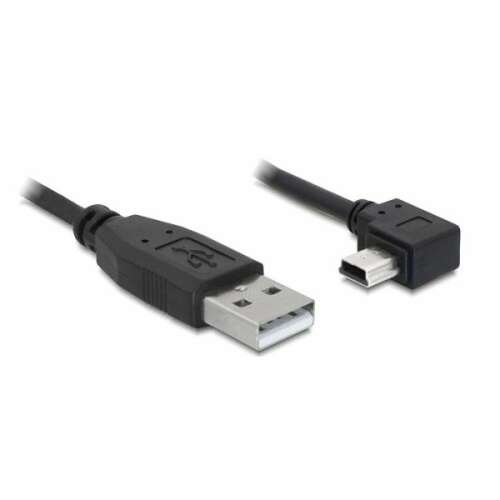 Delock USB 2.0-A apa - USB mini-B 5 tűs hajlított apa átalakító kábel, 0,5m 