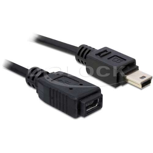 Predlžovací kábel Delock USB 2.0 mini-B, samec-samica, 1m