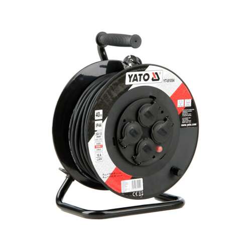 YATO 40m káblový bubon so 4 zásuvkami, predlžovací kábel pre ťažké použitie