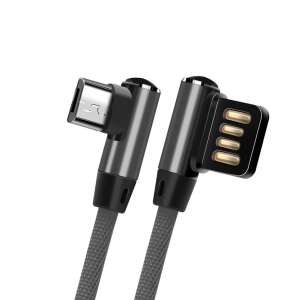 Szögletes USB-MicroUSB Töltőkábel - 2.4A - 1m