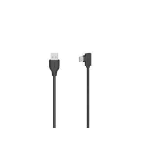 Cablu de date Hama USB 2.0 Type-C - USB A, unghi drept, negru, 0,75 m - Cabluri de date