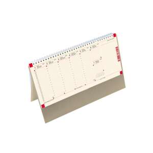 Kalendart 2024-es asztali naptár, bézs sárga, jegyzettömbbel, álló, C051 - TOPTIMER