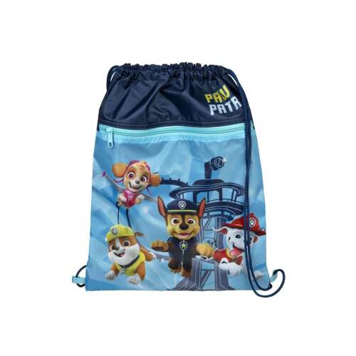 Mancs őrjárat tornazsák, kék és zöld színben, Skye, Chase, Rubble és Marshall képekkel