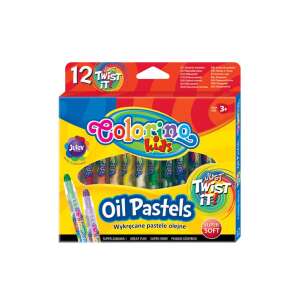 Colorino Kids Just Twist It 12 Ölpastelle, super weich, großer Spaß, perfekt für Kinder - Zeichengeräte