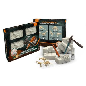 Set de excavare dinozauri - Descoperă 3 replici fosile - Set de săpături arheologice pentru copii - Jocuri stiintifice si exploratori