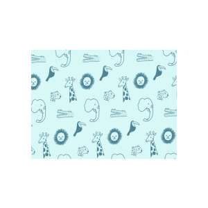 Hârtie de ambalaj albastră cu model de animale sălbatice, 3 metri - Ambalaje cadouri