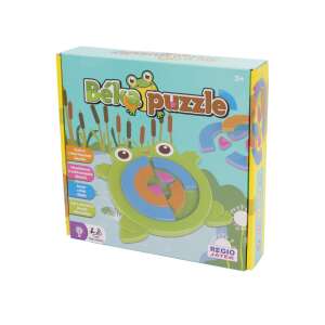 Opakowanie gry planszowej Béka puzzle, przedstawiające zieloną żabę z kolorowymi puzzlami - Puzzle