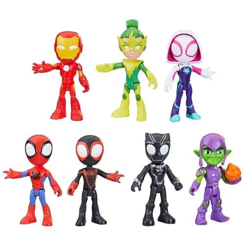 Marvel Spidey und seine fantastischen Freunde Blind Bag Sortiment mit 7 verschiedenen Charakteren, darunter Spider-Man, Iron Man, Ghost-Spider, Green Goblin, Black Panther und mehr