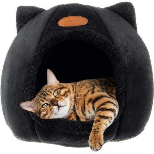 Plyšová posteľ pre mačky #čierna