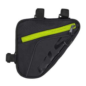 Kellys Wedge Eco lime kerékpár váz táska, fekete lime zöld betétekkel - Kerékpár kiegészítő