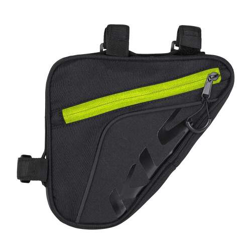 Kellys Wedge Eco lime kerékpár váz táska, fekete lime zöld betétekkel - Kerékpár kiegészítő