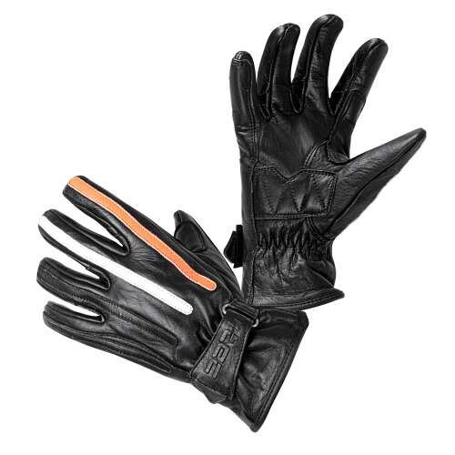 Motoros kesztyű W-TEC Classic fekete narancssárga és bézs csíkkal XL 77957359 - Motoros kesztyű