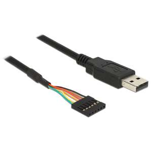 Delock USB - TTL soros adapterkábel - USB A apa - 6 tűs fejléc anya - Adatkábel