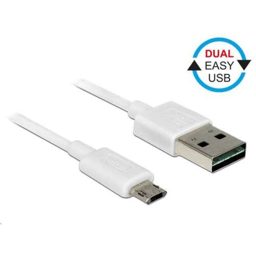 Delock 2m EASY-USB A - Micro-B kábel megfordítható csatlakozáshoz - USB kábel