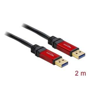Kabel Delock USB 3.0 A do A, 2 metry, czarny kabel z czerwonymi złączami - Kabel danych