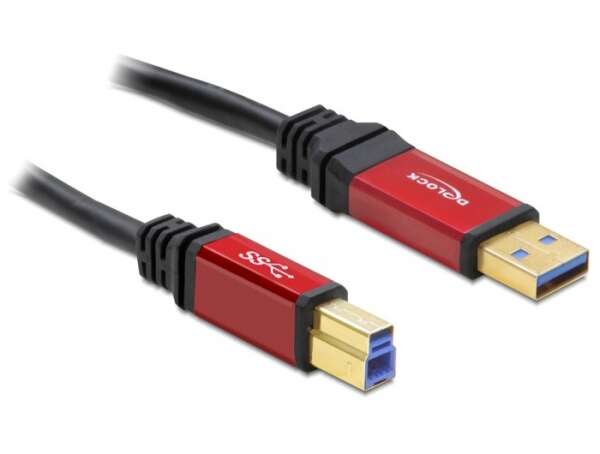 Delock USB 3.0-A &amp;gt; B apa / apa, 5 m prémium kábel