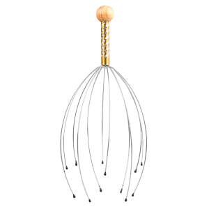 inSPORTline Kutsuo fejmasszírozó, arany, fa nyéllel - Rehabilitációs segédeszköz