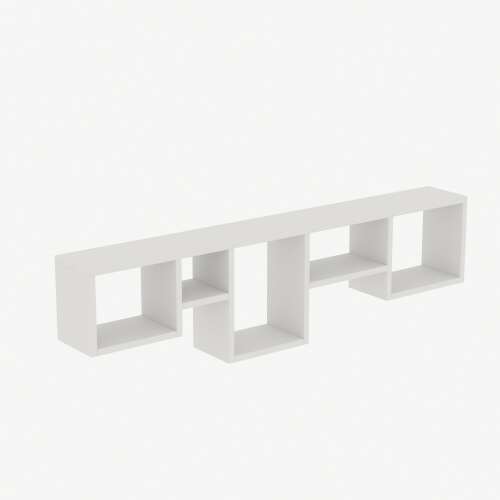 Amanos Fali polc Fehér, white wall shelf with multiple compartments