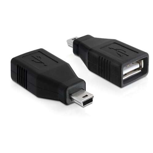 Delock Adapter USB 2.0 A do mini USB, czarny, 2 sztuki