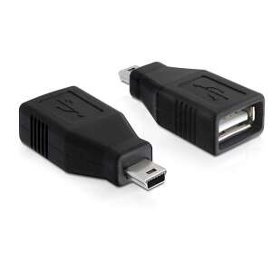 Delock adapter USB 2.0 A na mini USB, crni, 2 komada - Delock USB adapter