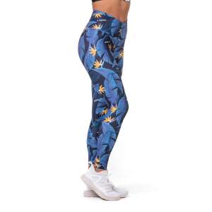 Nebbia High Waist Ocean Power 561 női leggings kék színben trópusi levél mintával - Női leggings