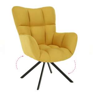 Dizájnos forgó fotel, sárga/fekete, KOMODO 87801384 