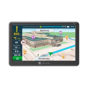 Urządzenie nawigacyjne GPS Navitel E707 pokazujące mapę z trasą i wskazówkami - Navitel