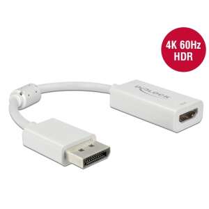 Delock DisplayPort 1.4 - HDMI adapter, 4K 60Hz HDR, fehér - DisplayPort átalakító