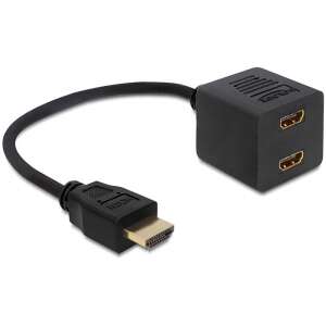 Cablu splitter HDMI Delock, 1 mascul la 2 femele, Ethernet de mare viteză - Hub-uri HDMI