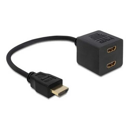 Delock adaptér HDMI vysokorýchlostný Ethernet 1x samec &gt; 2x samica