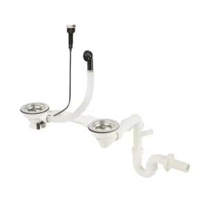 Syfon do zlewozmywaka 2-komorowego z automatycznym odpływem 78027383 - Zlewozmywak i syfon zlewozmywakowy