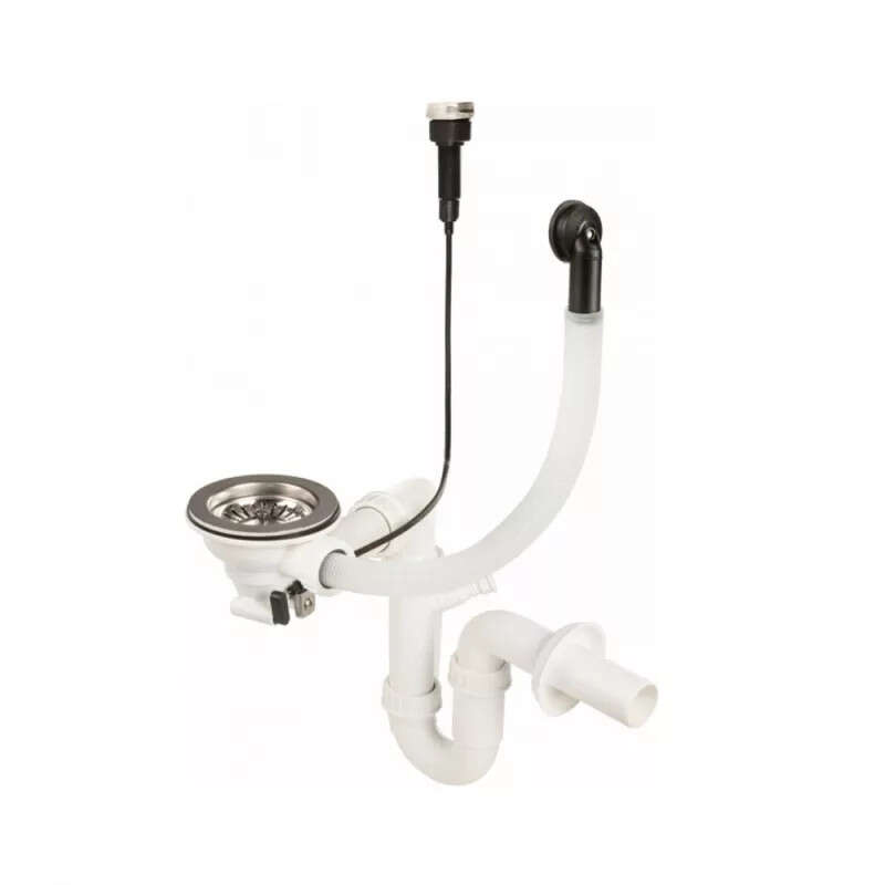 Syfon do zlewozmywaka 1-komorowego z automatycznym odpływem