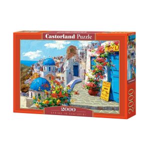 Puzzle Castorland Wiosna w Santorini, Grecja, 2000 elementów. Piękne puzzle przedstawiające malowniczy widok Santorini, Grecja. - Castorland Puzzle