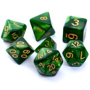 Rebel RPG Kockakészlet - Zöld Gyöngyház - 7 db