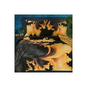 Reina19 fekete-arany pamut szatén ágyneműhuzat garnitúra 220x200 cm - Ágynemű - ifjúsági és felnőtt