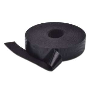 Digitus tépőzáras szalag, 20 mm széles, fekete, 10 méteres tekercs - Digitus